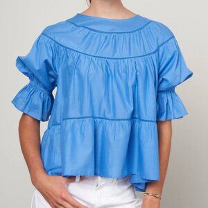 Merlette Sol Blouse Top in 'Byzantine' Blue, Small